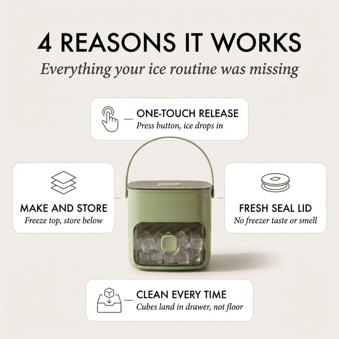1+1 FREE | IceGlide – Effortless perfect ice cubes with just one simple button press - Image 4