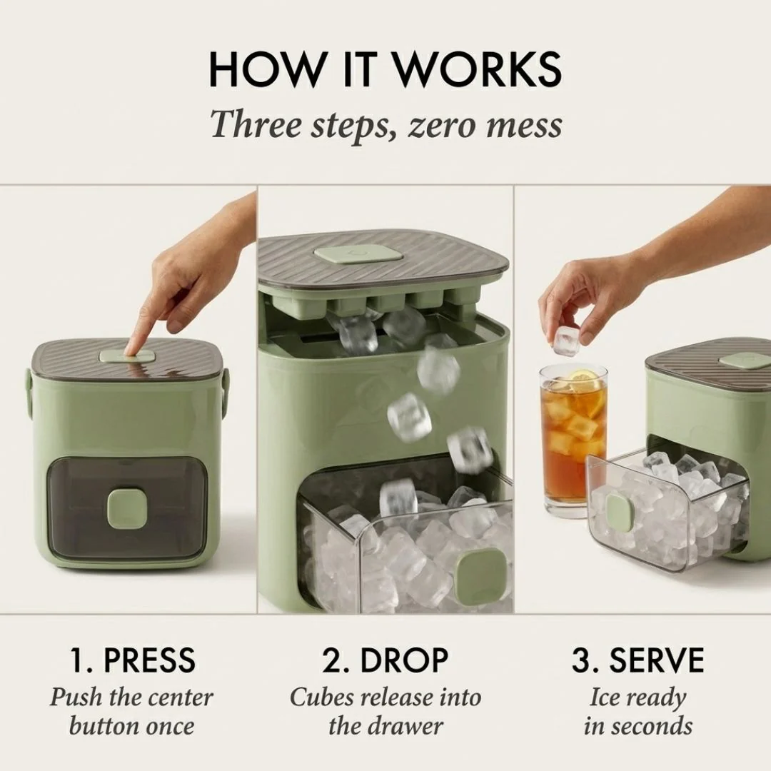 1+1 FREE | IceGlide – Effortless perfect ice cubes with just one simple button press - Image 7