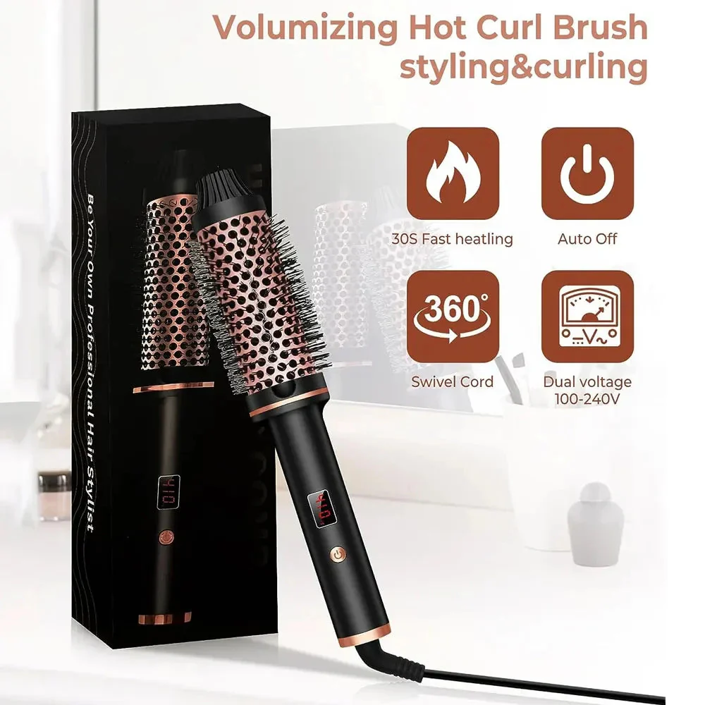 3-in-1 Hair Styler | Ion Technology - Straighten, Curl & Volumize | Anti-Scald Bristles - Image 2