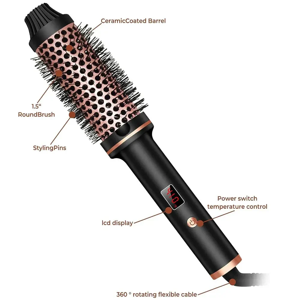 3-in-1 Hair Styler | Ion Technology - Straighten, Curl & Volumize | Anti-Scald Bristles - Image 3