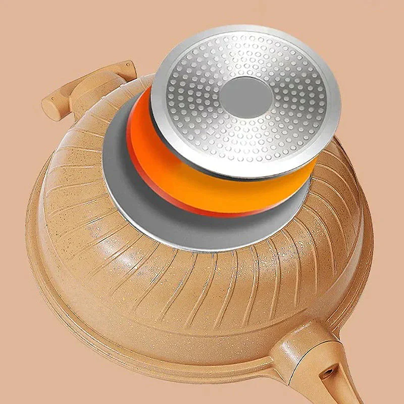 QuickCook Wok Pan - Clay Pot Micro Pressure Multi-Function Frying Pan with Non-Stick Coating - Image 2