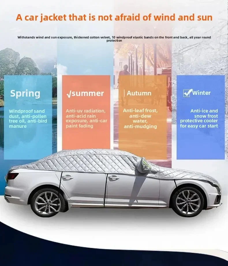All-Season Car Cover | Waterproof & UV-Resistant | Reflective Oxford Fabric | Universal Fit - Image 3