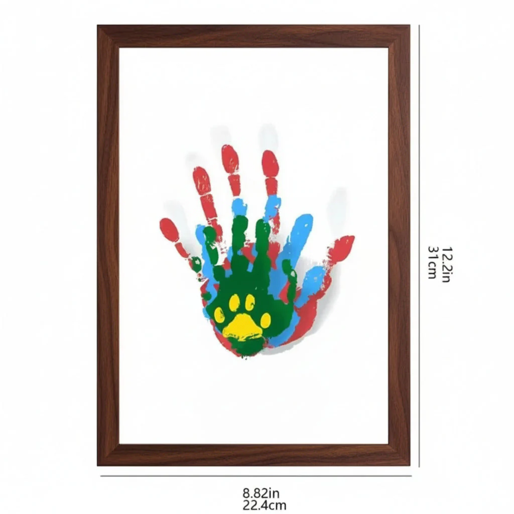 Baby Hand & Footprint Memory Frame | Natural Wood & Non-Toxic Clay Kit | Timeless Keepsake - Image 4