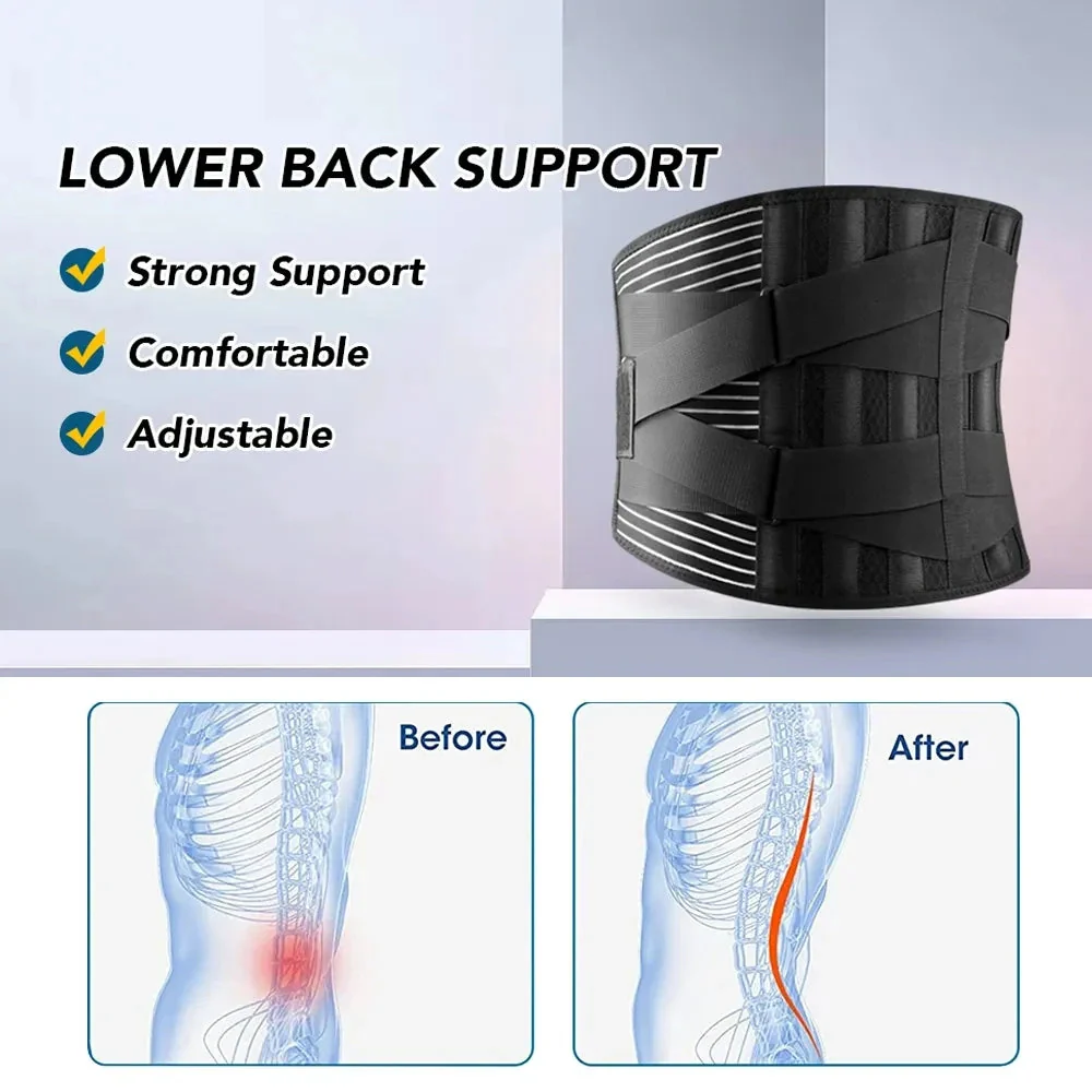 Back Support Belt | 360° Lumbar Stabilization | Memory Aluminum Rods & Steel Springs - Image 4
