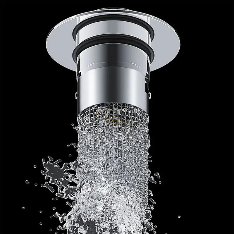 Bathroom Drain Strainer & Stopper | Pop-Up Hair Catcher | Stainless Steel - Image 5