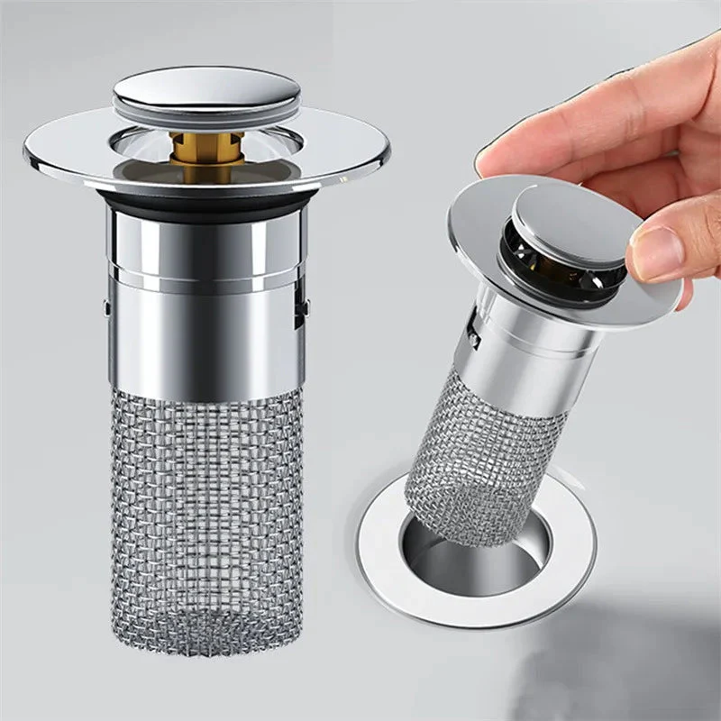 Bathroom Drain Strainer & Stopper | Pop-Up Hair Catcher | Stainless Steel - Image 9