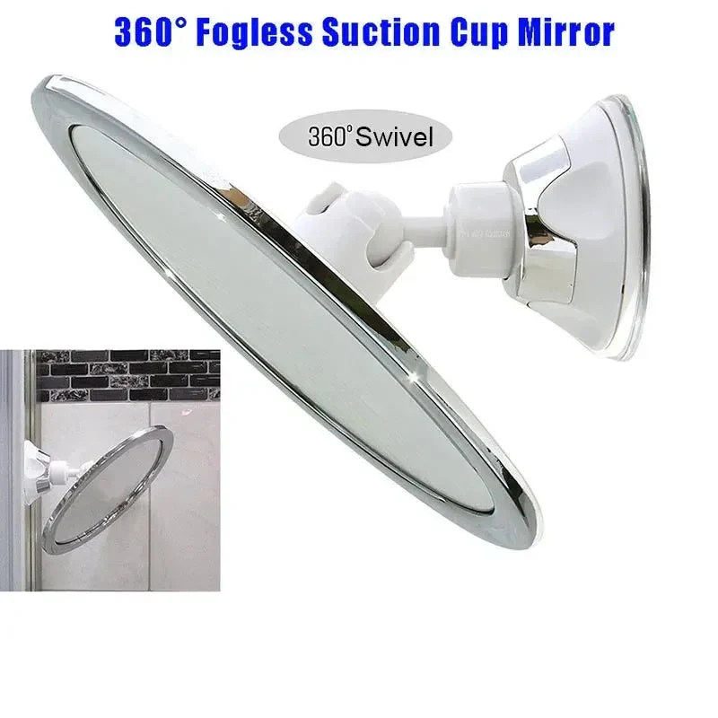 Bathroom Mirror | Fog-Free 360° Rotating | Glass Face & Strong Suction Cup | 6.8 in Diameter - Image 2
