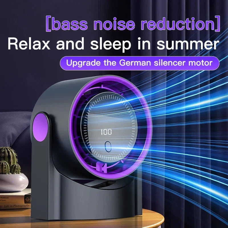 Bladeless Desktop Fan | 100 Speed Levels | USB Powered & Portable | Whisper-Quiet - Image 3