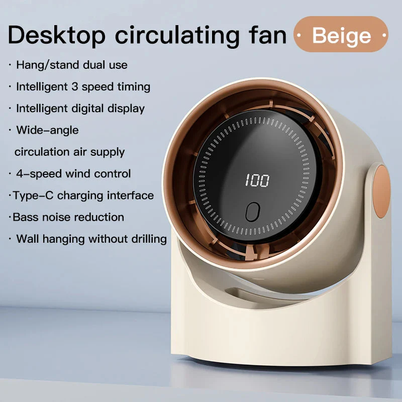 Bladeless Desktop Fan | 100 Speed Levels | USB Powered & Portable | Whisper-Quiet - Image 7