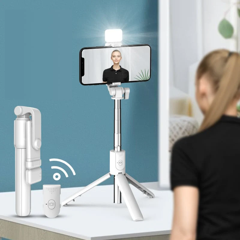 Bluetooth Selfie Stick for Smartphones | LED Fill Light, Tripod & Rechargeable Remote | Aluminum - Image 12