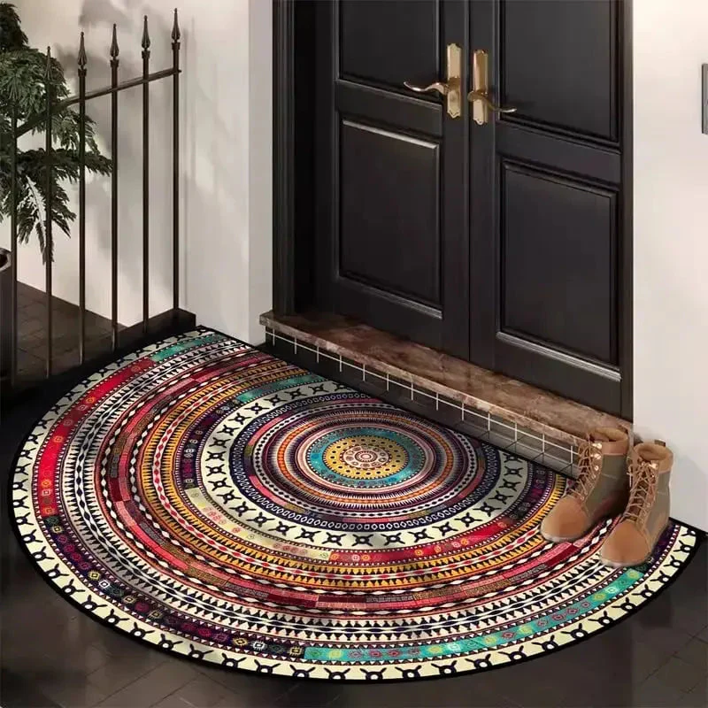 Boho Half-Moon Doormat | Absorbent Textile & Anti-Slip Backing | Slim 0.39 in - Image 2