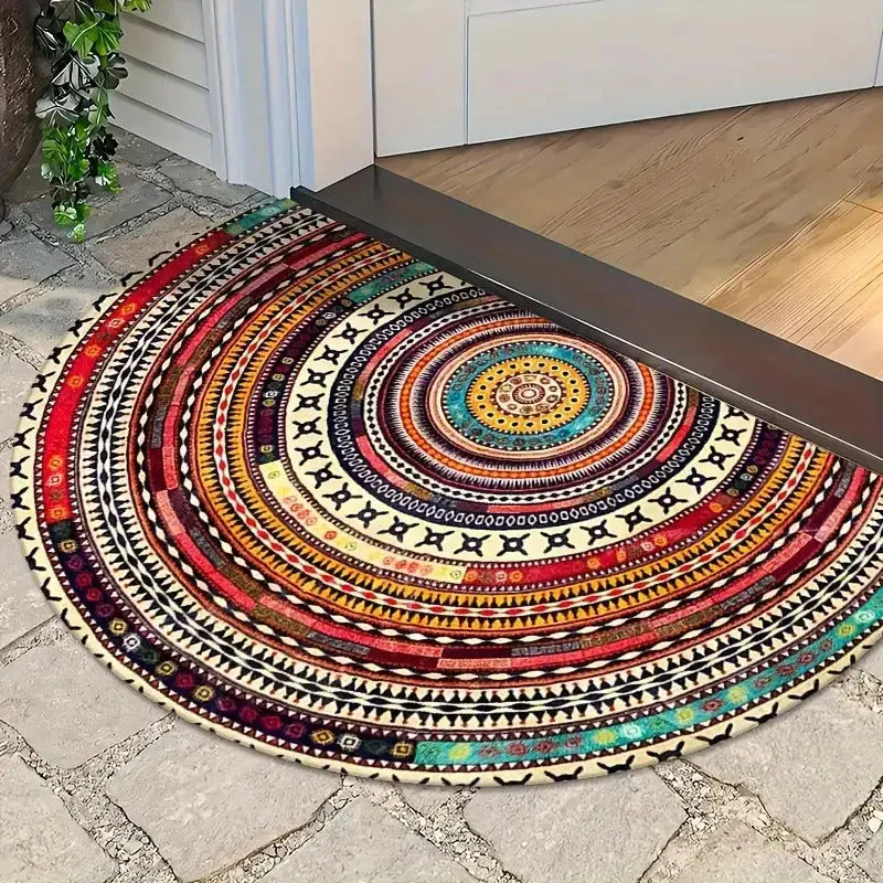 Boho Half-Moon Doormat | Absorbent Textile & Anti-Slip Backing | Slim 0.39 in - Image 4