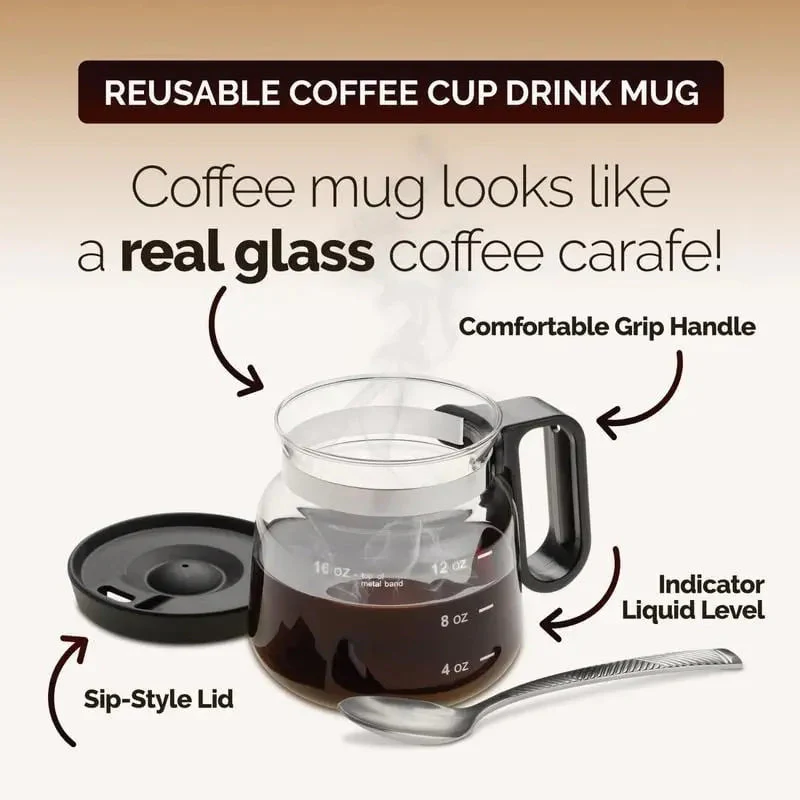BrewMate – The stylish glass cup in coffee pot design - Image 4