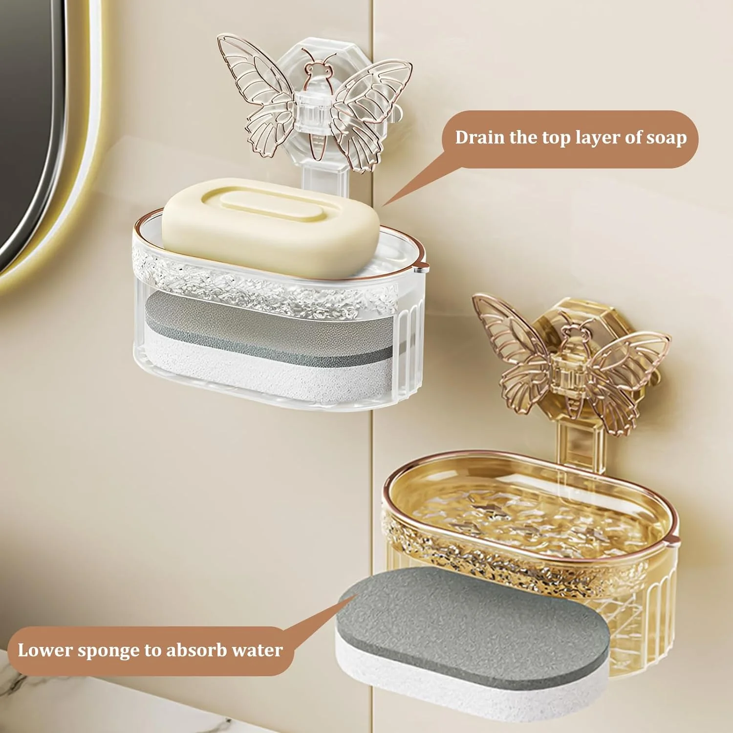 ButterFloat - Stylish butterfly soap dish for bathroom & kitchen - Image 2