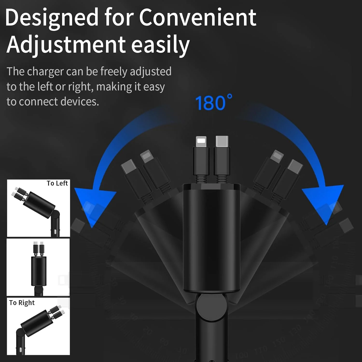Car Charger | 4-in-1 Retractable Cables | High-Power Output & Overheat Protection - Image 4