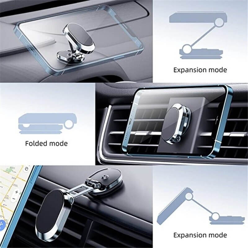 Car Phone Holder | Foldable Magnetic, Fully Rotatable | Aluminum Construction | 2-Pack (1+1 Free) - Image 4