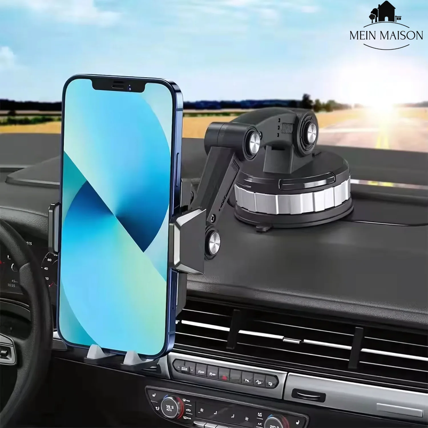 Car Phone Holder | Strong Suction Cup & One-Hand Operation | Fits 2.3–3.5 in Phones | Hands-Free Driving - Image 3