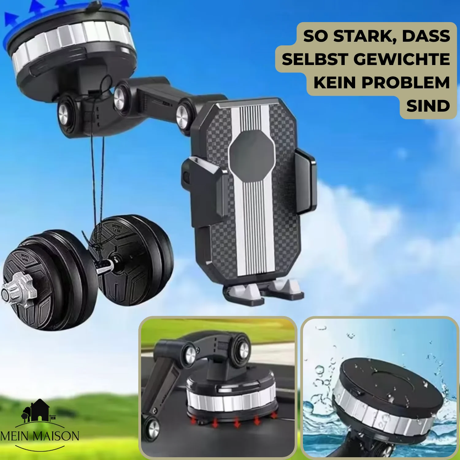 Car Phone Holder | Strong Suction Mount | 360° Rotation | One-Hand Operation - Image 5