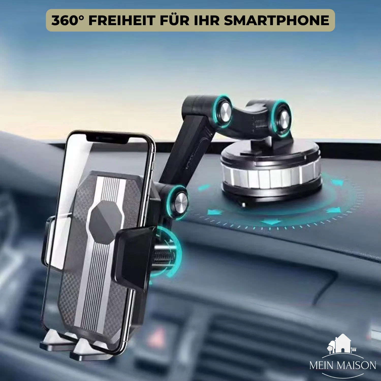 Car Phone Holder | Strong Suction Mount | 360° Rotation | One-Hand Operation - Image 6
