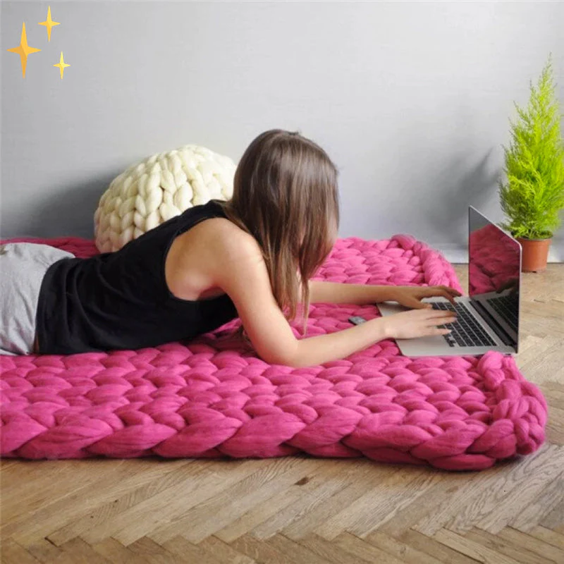 Chunky Knit Blanket | Extra Large & Warm | Soft, Easy-Care Fabric - Image 12