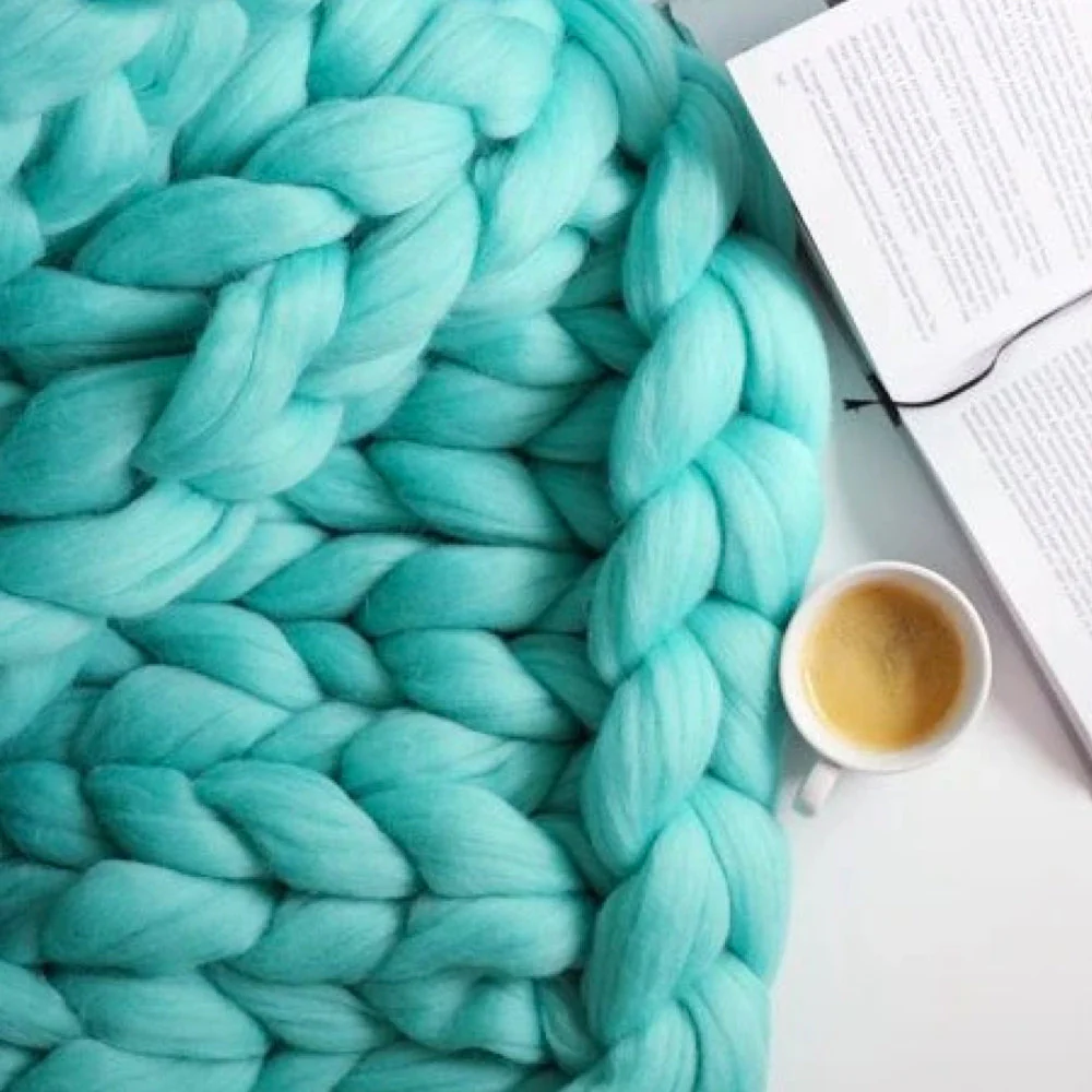 Chunky Knit Blanket | Extra Large & Warm | Soft, Easy-Care Fabric - Image 4