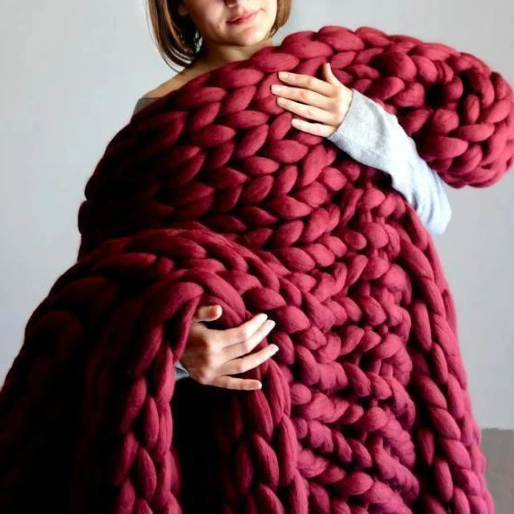 Chunky Knit Blanket | Extra Large & Warm | Soft, Easy-Care Fabric - Image 5