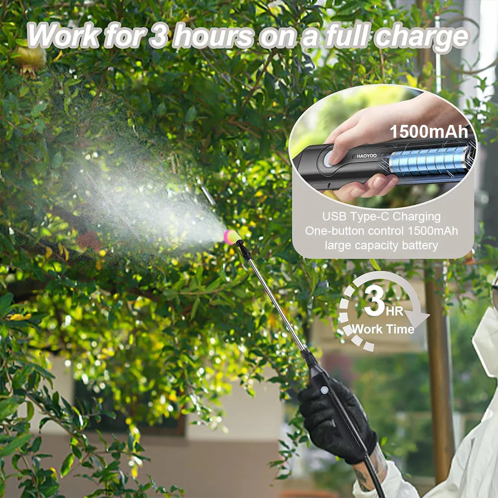 Cordless Sprayer | Auto Pump & 3-in-1 Nozzle | 5L Tank & USB Charging | Garden & Home - Image 3