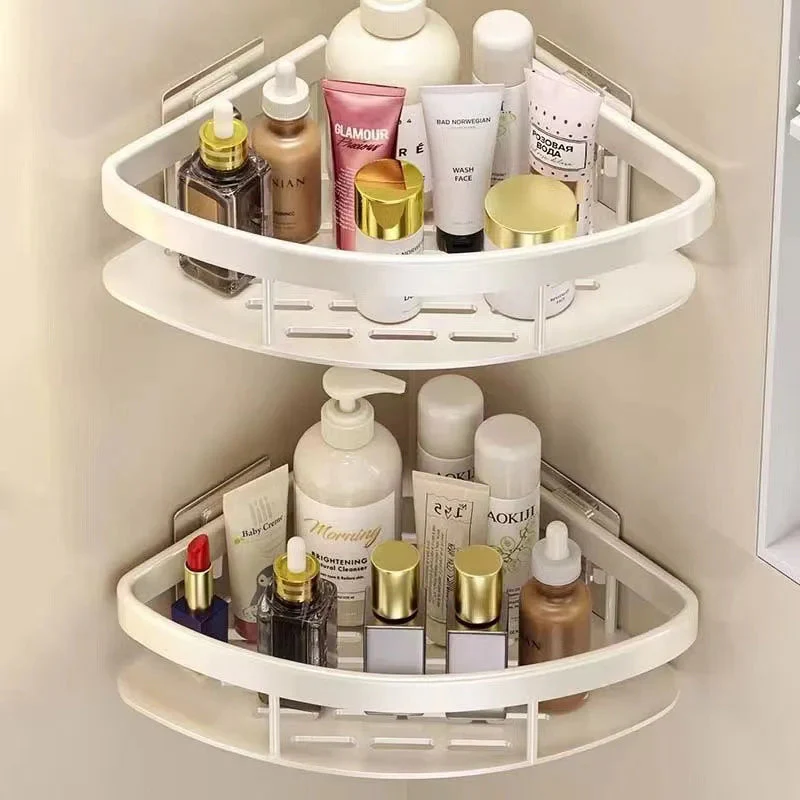 Corner Shower Shelf for Bathroom | No-Drill Adhesive Mount | Rustproof Aluminum | Space-Saving Design - Image 2