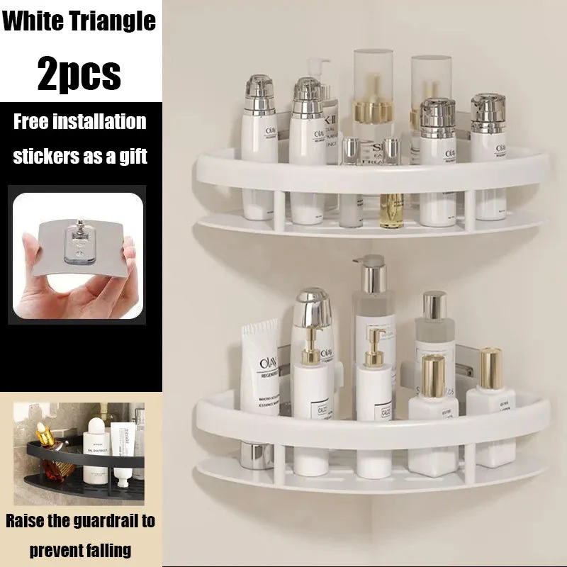Corner Shower Shelf for Bathroom | No-Drill Adhesive Mount | Rustproof Aluminum | Space-Saving Design - Image 9