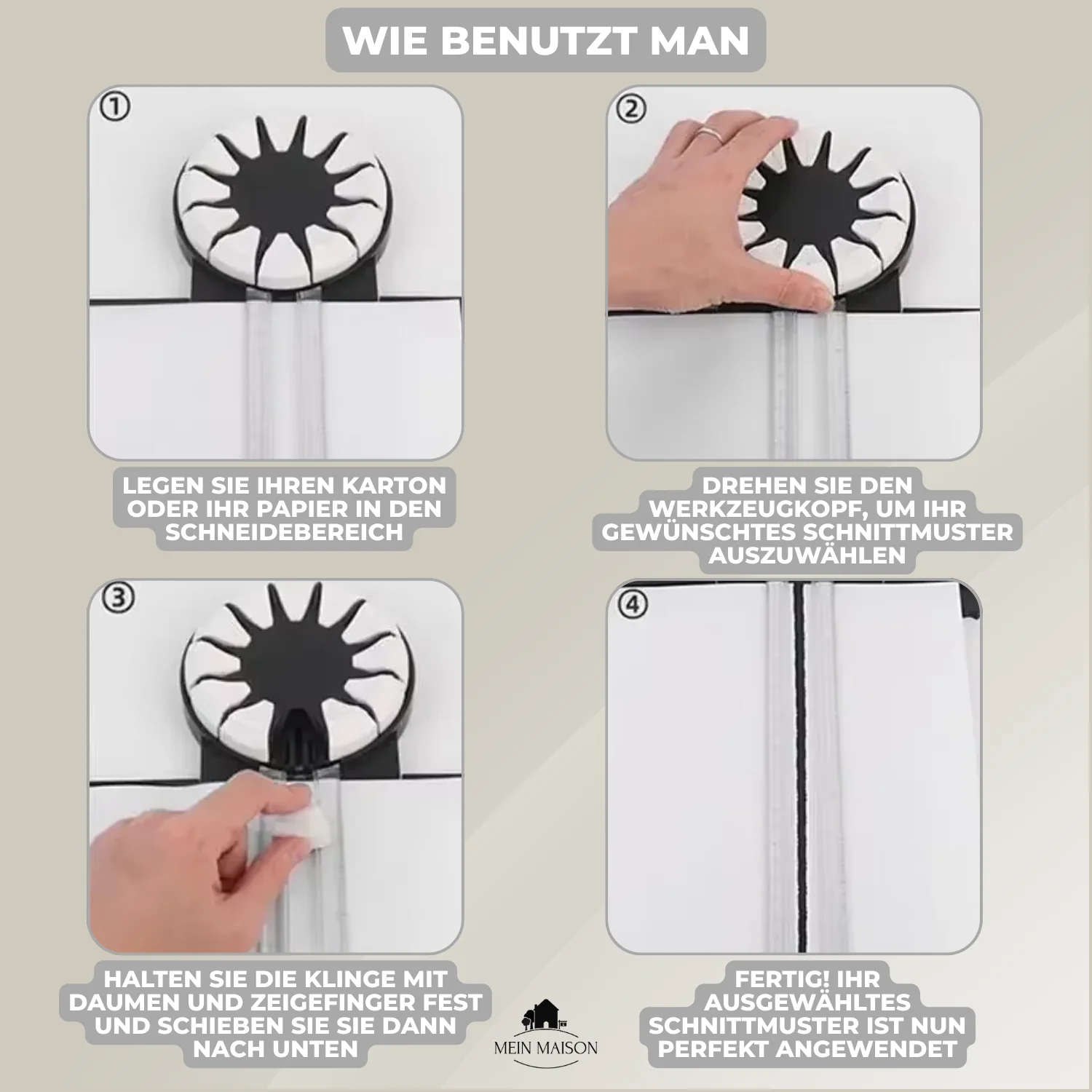 Craft Cutter | 12-in-1 Interchangeable Cutting Heads | Ergonomic Grip & Non-Slip Base | Precision Cuts - Image 3