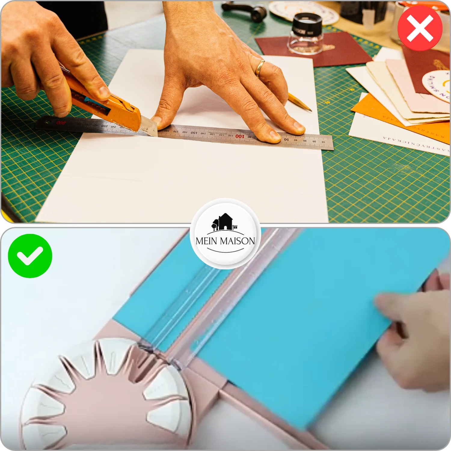 Craft Cutter | 12-in-1 Interchangeable Cutting Heads | Ergonomic Grip & Non-Slip Base | Precision Cuts - Image 8
