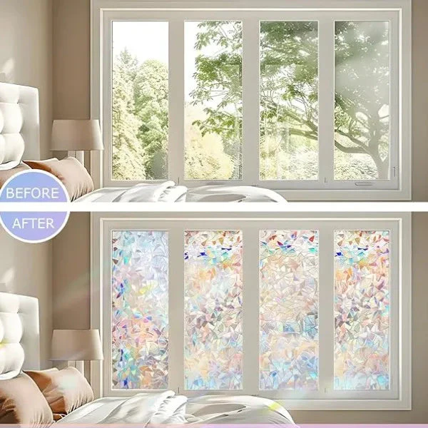 Decorative Window Film | Iridescent Rainbow Effect | Static-Cling & Reusable | UV Protection - Image 2