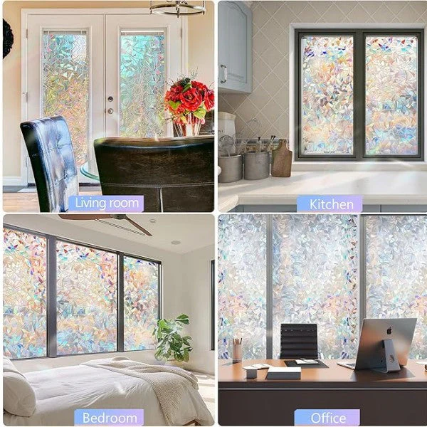 Decorative Window Film | Iridescent Rainbow Effect | Static-Cling & Reusable | UV Protection - Image 5