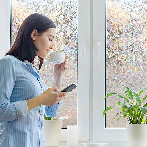 Decorative Window Film | Iridescent Rainbow Effect | Static-Cling & Reusable | UV Protection - Image 9
