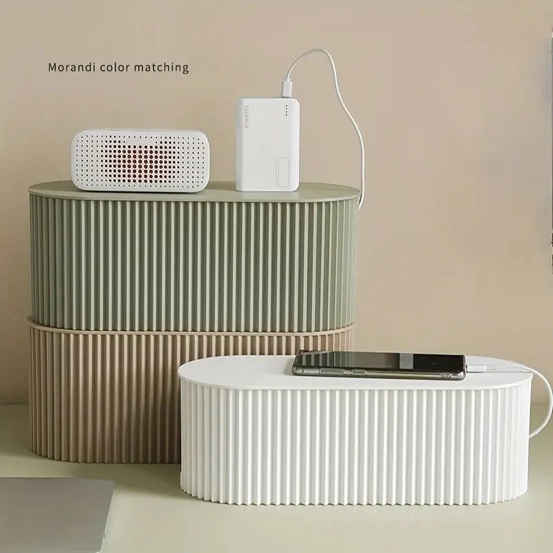 Desk Cable Organizer | Concealed Cable & Charger Storage | White | 30 x 11 x 13 cm - Image 6