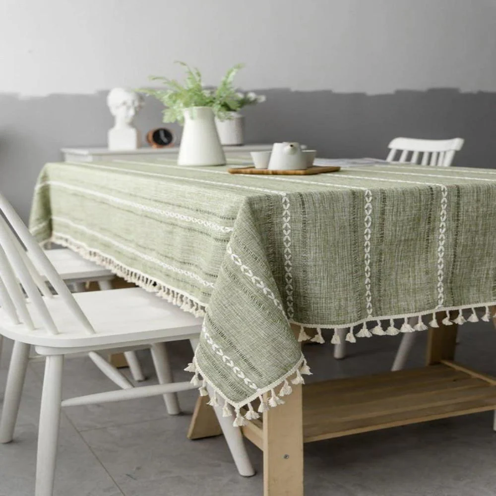 Dining Tablecloth | Cotton-Linen Blend | Wrinkle-Resistant, Machine Washable