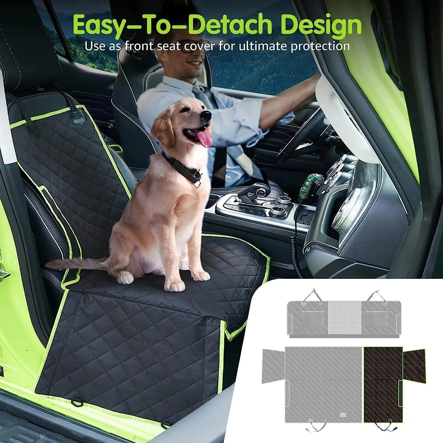 Dog Car Seat Cover | 6-in-1 Hammock & Cargo Protector | Waterproof, Non-Slip & Machine Washable - Image 4