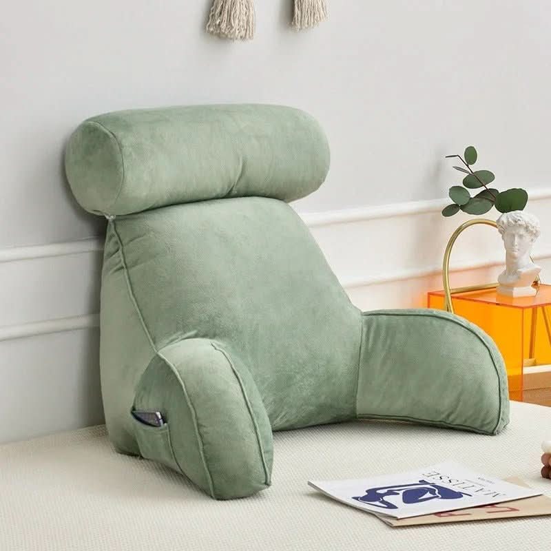 Ergonomic Backrest Pillow | Adjustable Headrest & Armrests | Velour Cover, Machine Washable - Image 4