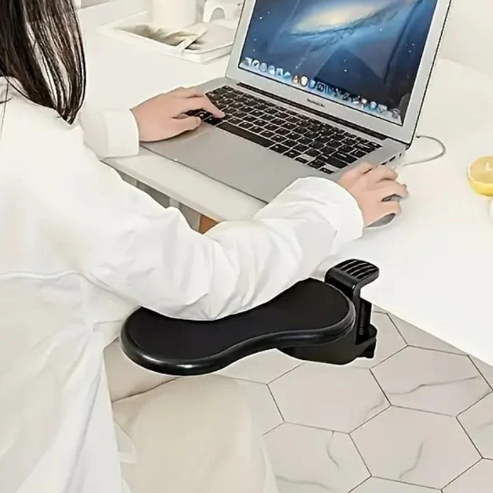 Ergonomic Desk Armrest | Adjustable 180° Swivel | PU Cushion & Metal Frame | Clamp-On Installation - Image 3