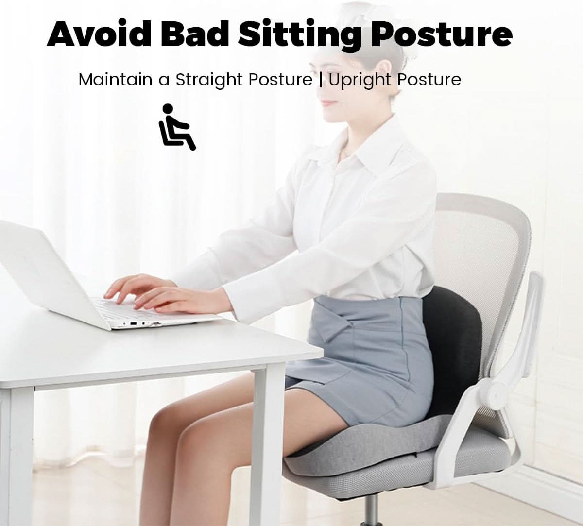 Ergonomic Seat Cushion | Contoured Memory Foam | Machine-Washable Cover & Non-Slip Base - Image 4