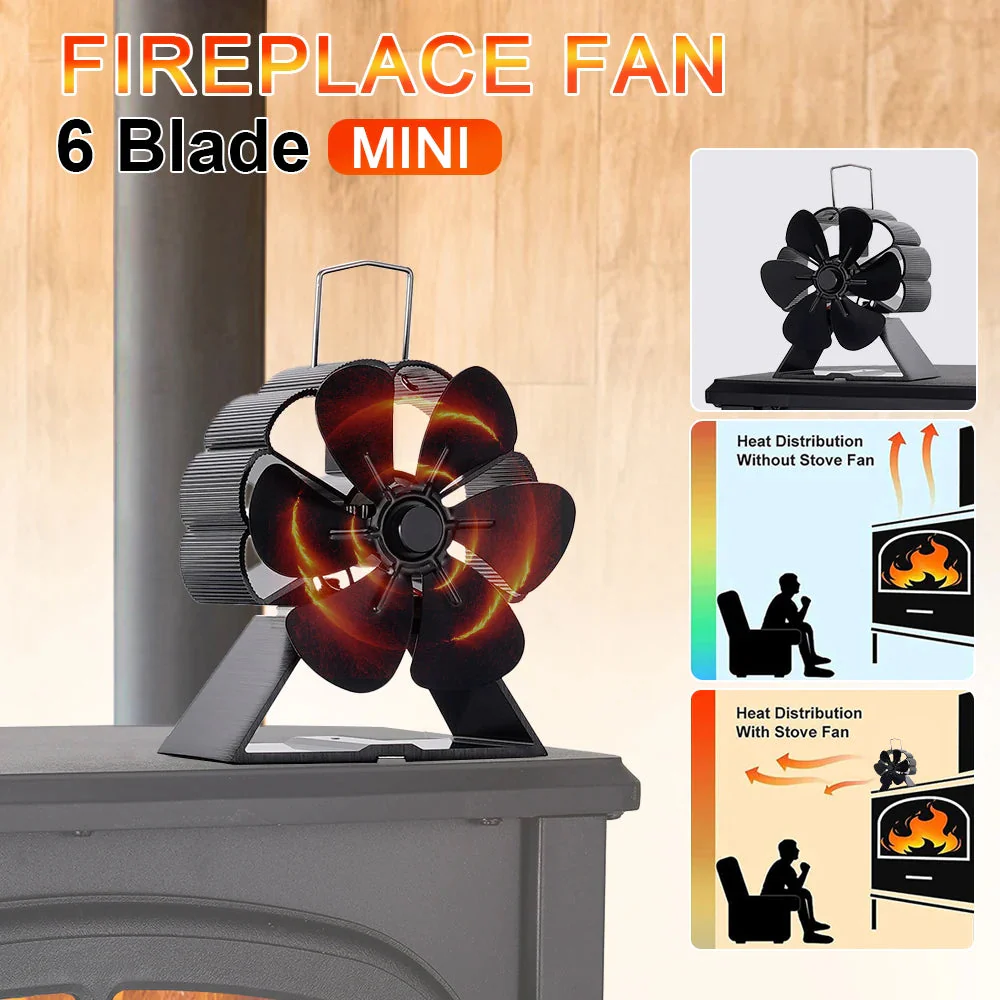 Fireplace Fan | Thermoelectric Auto-Start | Anodized Aluminum Quiet | Energy Efficient - Image 2