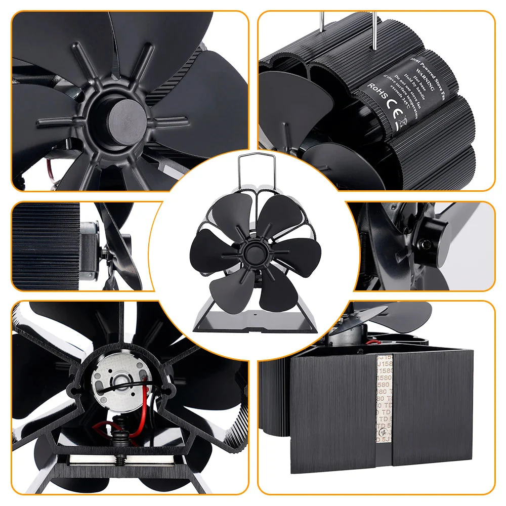 Fireplace Fan | Thermoelectric Auto-Start | Anodized Aluminum Quiet | Energy Efficient - Image 5