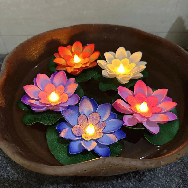 Floating Lotus Lamp | Water-Activated LED | Warm White Light