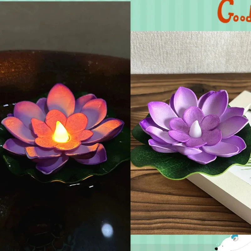 Floating Lotus Lamp | Water-Activated LED | Warm White Light - Image 10
