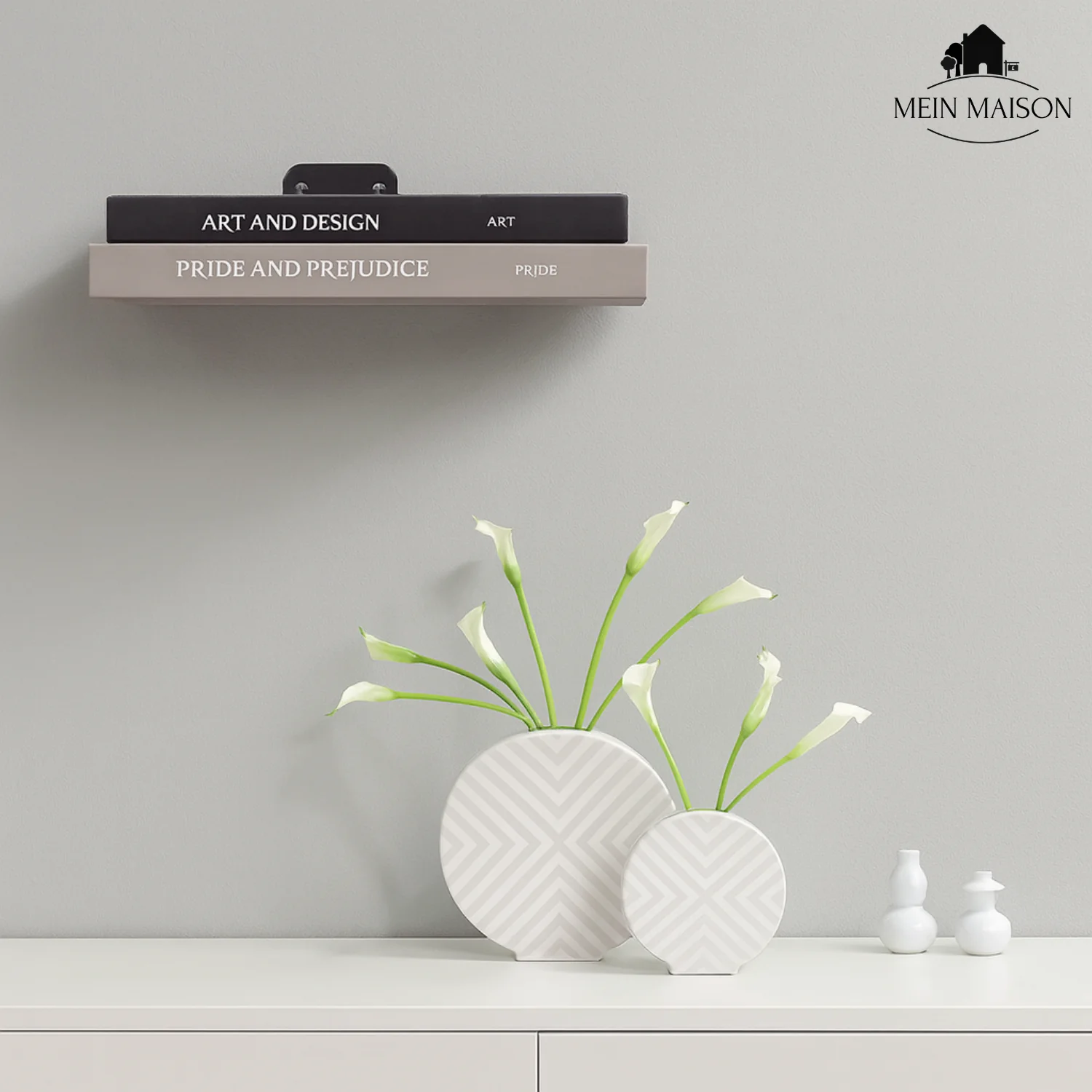 Floating Wall Shelf Set | Concealed Mounting & Minimalist | Galvanized Metal, 22 lb Capacity - Image 2