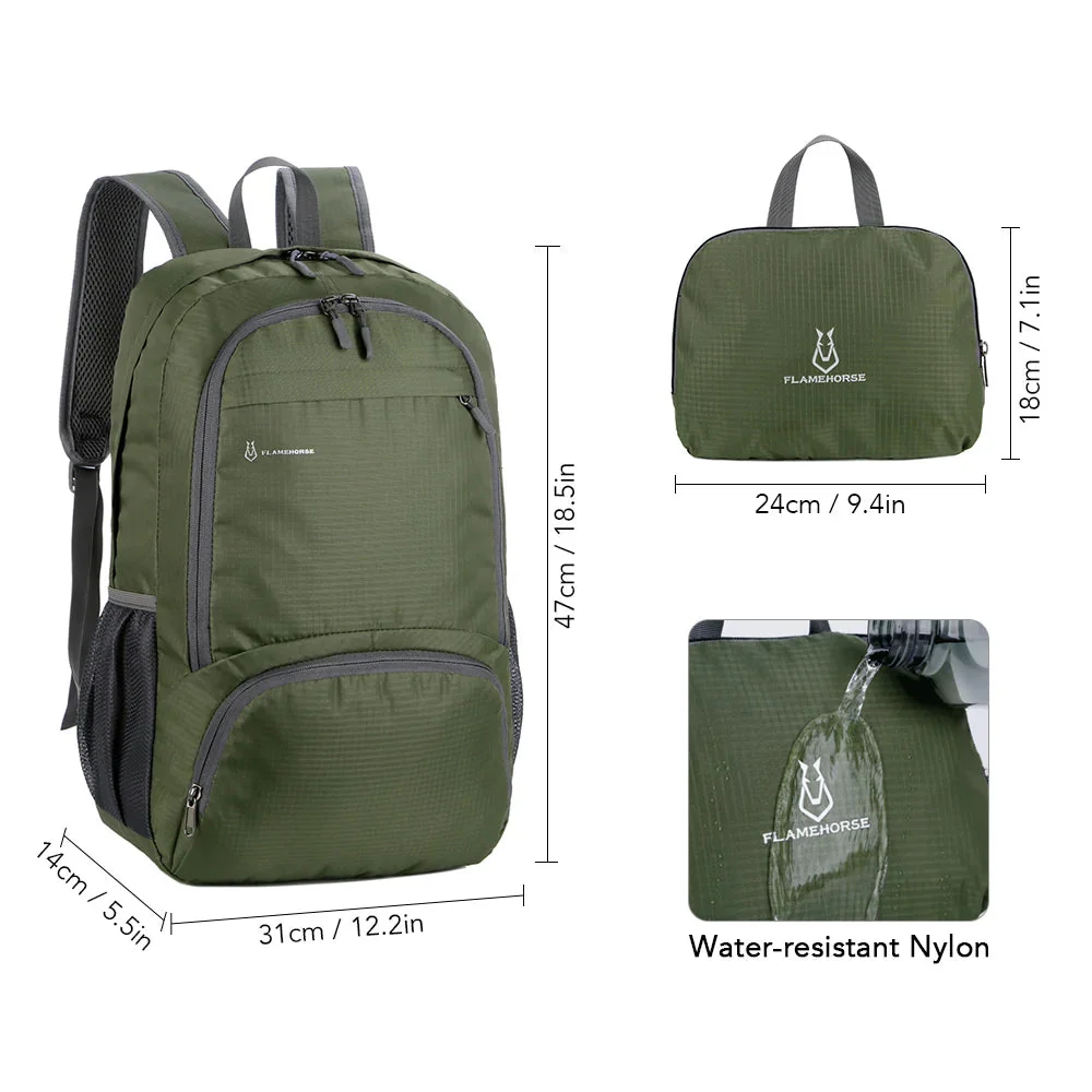 Foldbarer Tagesrucksack | Ultraleicht | Wasserabweisendes Nylon | Reisen & Wandern - Image 2