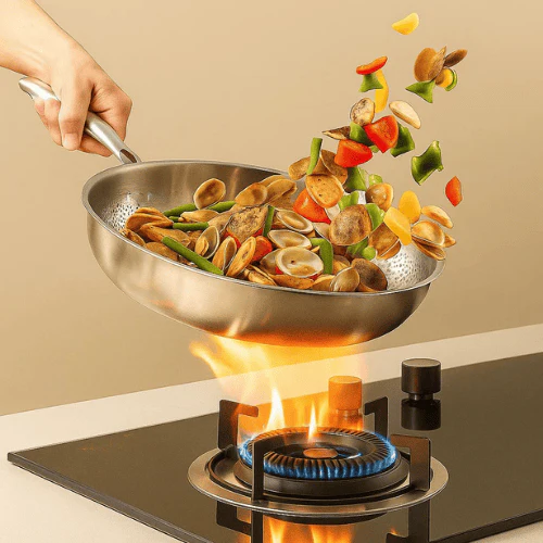 Frying Pan | Hammered Titanium Non-Stick | Compatible with All Cooktops | Dishwasher Safe - Image 2