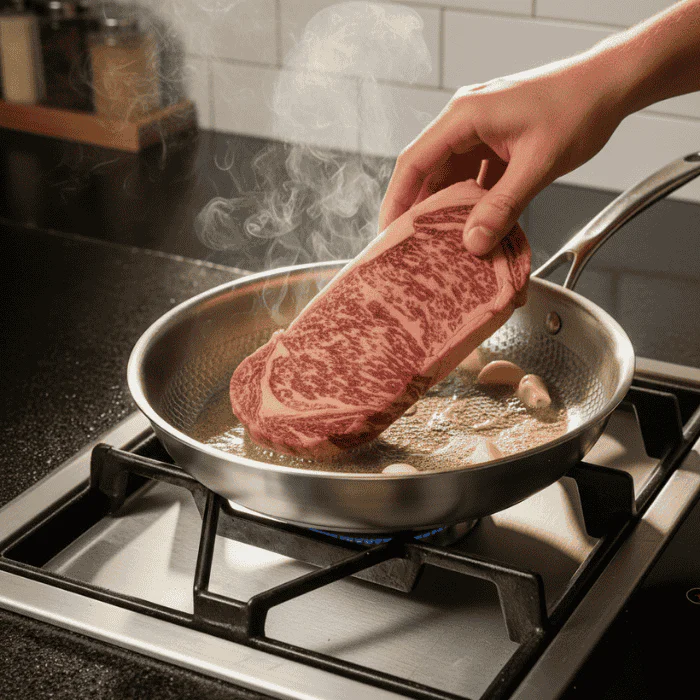 Frying Pan | Hammered Titanium Non-Stick | Compatible with All Cooktops | Dishwasher Safe - Image 5