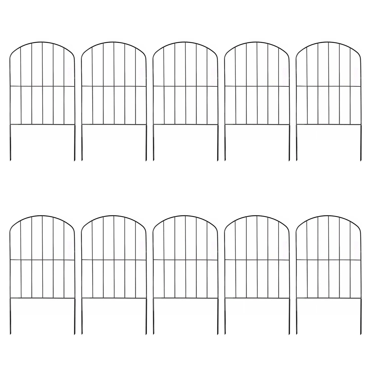 Garden Fence | Decorative Arched Panels, Stainless Steel | 10-Piece Set | Pet & Plant Protection - Image 3