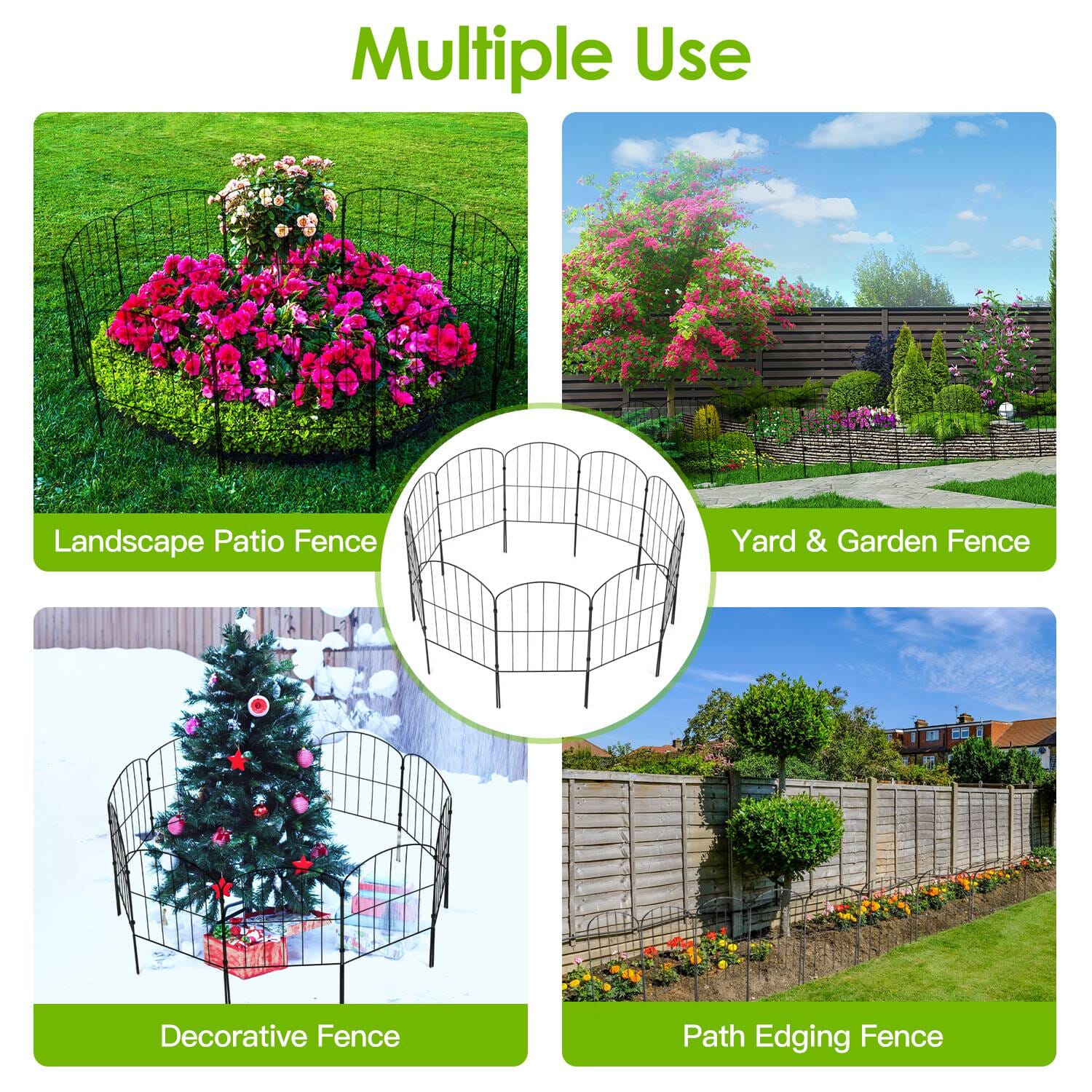 Garden Fence | Decorative Arched Panels, Stainless Steel | 10-Piece Set | Pet & Plant Protection - Image 7